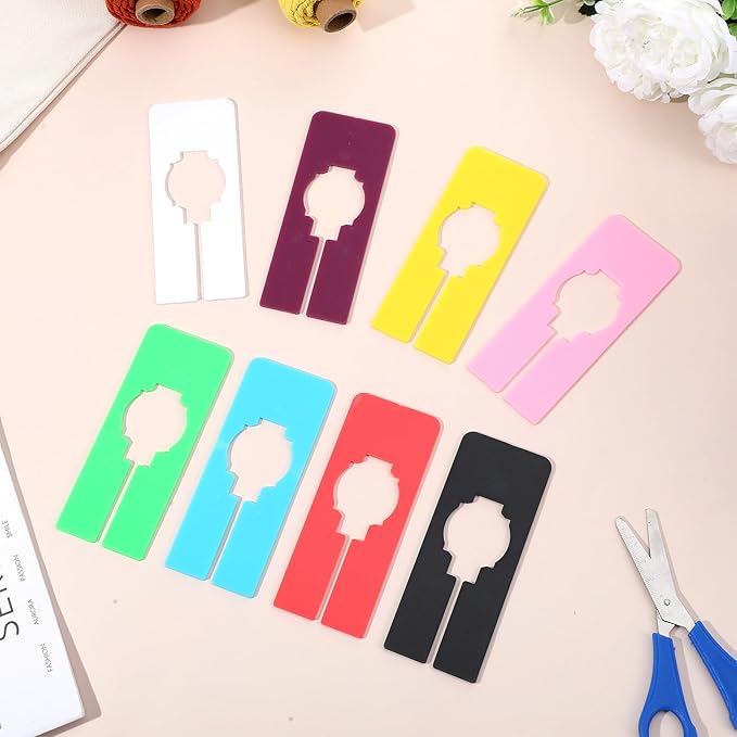 8PCS Clothing Rack Dividers, 8 Colors Plastic Organizer Rack Size Dividers for Hanging Clothes, Rectangular Reusable Closet Shelf Labels & Separators