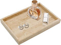 Real Natural Travertine Tray for Bathroom, Vanity, Kitchen and Desktop, Rectangle Genuine Travertine Stone Tray for Jewelry, Cosmetics, Candles, Lotion, Perfume and Home Decor