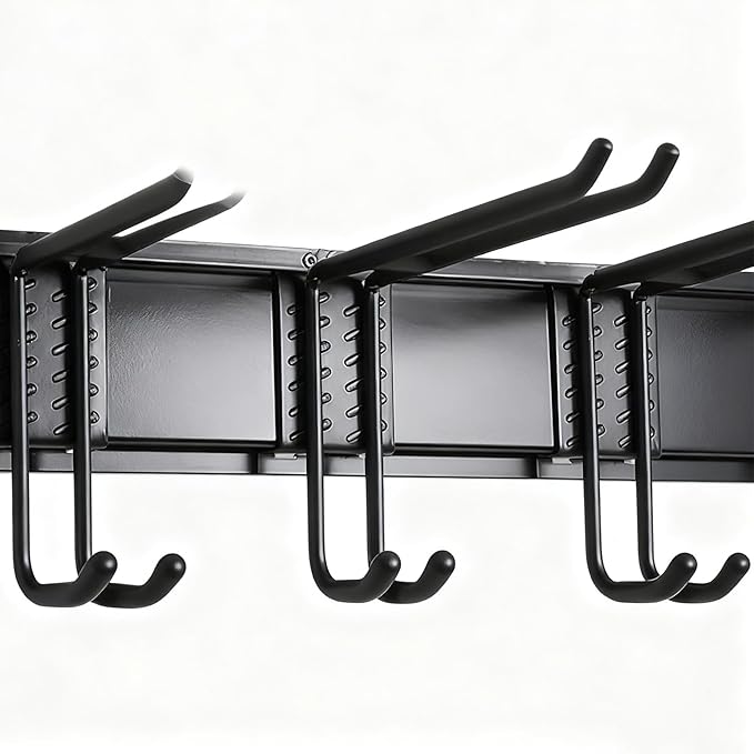 Garage Hooks, Quick and Easy Installation, 1 Set, Shed Basement Storage Hooks, Power Tool Holder Rack, Non Slip PVC Coating, for Garages Basements Yards