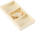 Dark Blue Jewelry Display Tray Ring Necklace Earring Bangle Organizer Multifunctional Storage Case for Jewelry Showcase (Long 3 Grids Tray(beige))