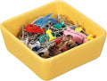 PATIKIL Square Paper Clip Holders, Ceramic Bowl Dish Clip Dispenser Organizer Desk Organizer Accessories for Office Desktop Decor Bobby Pin Binder Paper Clamp, Yellow