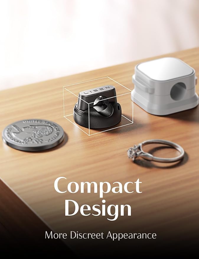 8 Pack Charging Cord Organizer [1S Snap-on] LISEN Magnetic Charging Cord Holder, Easy Open Cable Holder with Strong Adhesive, Cable Management Clips Neatly for Nightstand, Desk, Home, Office, Car