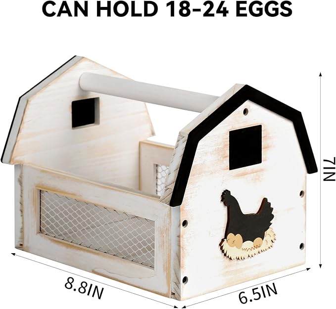 Egg Basket for Gathering Fresh Eggs, Farmhouse Wood Egg Collecting Basket, Egg Basket Countertop. ZSHLXM