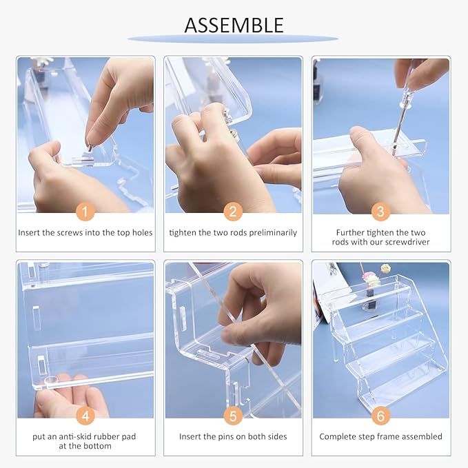 Clear Acrylic Display Risers Stand Set of 2, Perfume Organizer Holder And Storage, Acrylic Cupcake Stand, Tiered Display Shelf for Funko Pop, Collections, Spice, Nail Polish, 9x8.3x6.7 inch