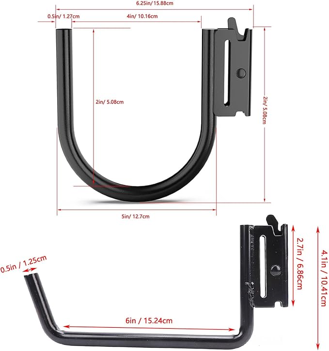 8 Pack E Track Heavy Duty Shovel Hanger for Store Long Handled Tools, Large Steel Tool Double J Hook, Tool Hanger, E Track Accessories for Enclosed Trailer or Trucks
