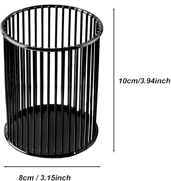 Metal Pen Holder Cup for Desk Makeup Brushes Pencil Holders Home Office Organizer Black