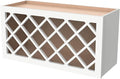 Solid Wood RTA Wine Bottle Rack and Wall Cabinet with Lattice Panels - Wine Storage for Bar, Pantry, and Basement - Mocha (Origami White, 30'W 12'D 18'H)