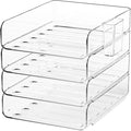4-Tier Acrylic Paper Tray Organizer with Pen Holder | Clear Stackable Desk Organizer for Documents, Letters, A4 Paper | Modern Office/Classroom/Home Organization