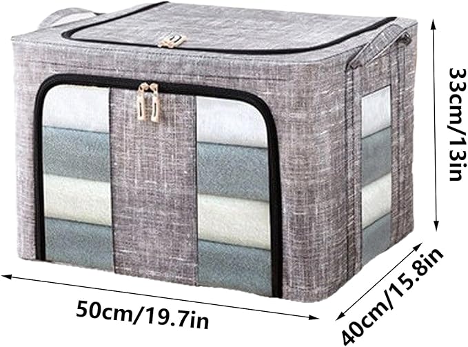 Storage Bins for Clothes,66L Waterproof Stackable Bag,Large Clothes Storage Bins with Lids | for Bedroom Home Apartment Closet Fabric Bed Sheets Comforter Toys Garment Organization