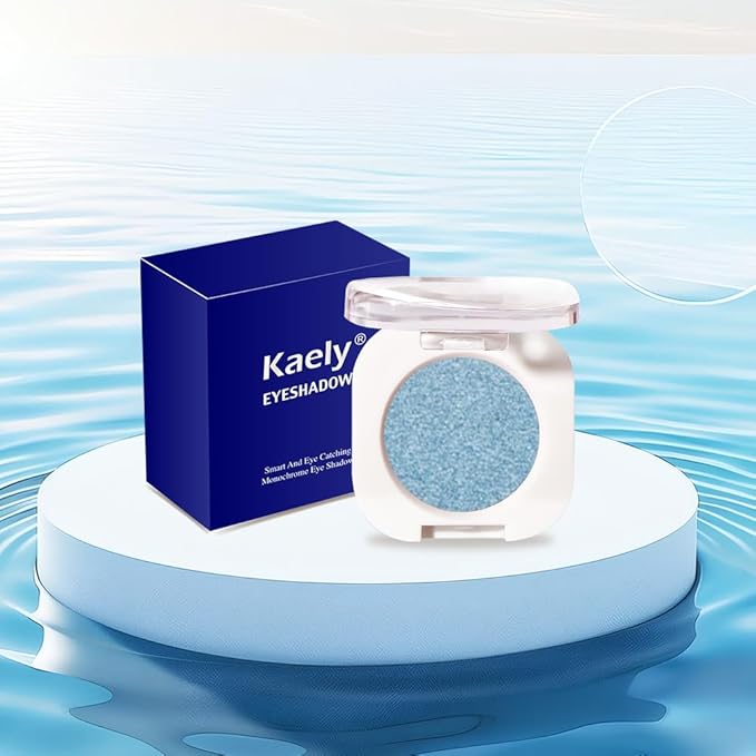 Sky Blue Single Metallic Shimmer Eyeshadow Makeup, Neutral Powde Eye Shadow for Women, Sky Blue Metallic Glitter Singles Eyeshadow Palette Pigmented Waterproof, Girls Christmas Eyeshadows Gifts