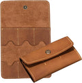 DOITOOL 2pcs Retro PU Memory Card Case Holder Organizer Secure Snap Closure Protective Storage Box for Cards Travel-Friendly Brown (2pcs)