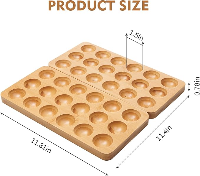 Egg Basket for Chicken Owners Egg Holder Countertop for Parents with Kids Suitable for Kitchen Counter Foldable Wooden Egg Storage Stacks 36 Eggs, Egg Tray Save Counter Space for Display Fresh Eggs