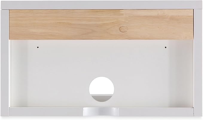 JONATHAN Y NST2001B Elise 15.71" Classic Contemporary Floating Wall Mounted Nightstand with Soft-Close Tambour Drawer and Cable Hole, White/Light Oak