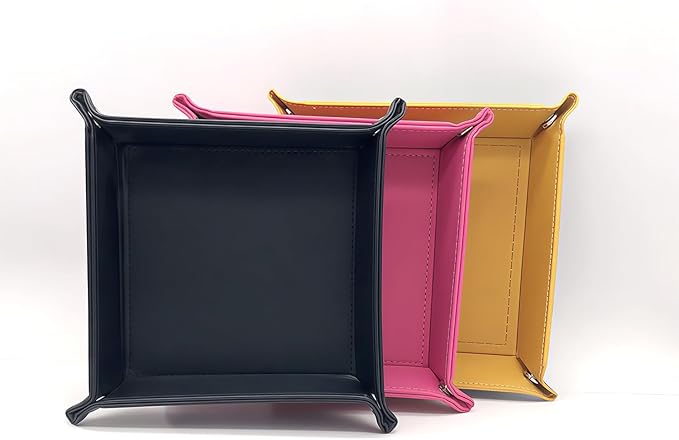 siduater Valet Tray Desktop Storage Organizer – Vegan Leather Catchall Tray Bedside Vanity Tray Nightstand Caddy Holder for Remote Controller, Watch, Keys, Phone, Wallet, Coin, Jewelry, Yellow