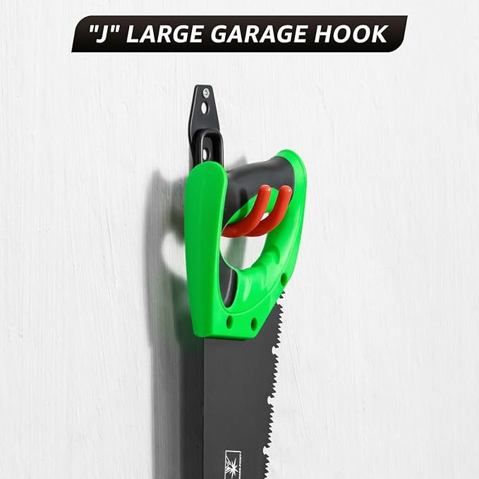 40 Pack Utility Steel Heavy Duty Wall Mount Garage Hooks,with Anti-Slip Coating,for Hanging Bikes,Ladder,Ropes,Bulk Items,Power,Yard and Garden Tools