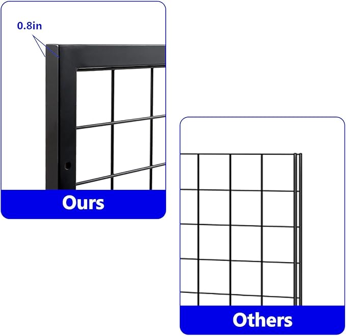 Eastern Tree Metal Grid Wall Panels, Black Wire Grid Panel, Gridwall Display Stand, Heavy Duty Gridwall Panels for Retail Display - 3pcs