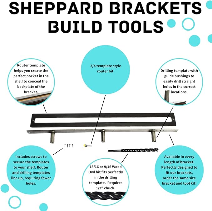Floating Shelf Brackets - Sheppard Brackets - Easy Install - Heavy Duty (22 inch with Build Kit)