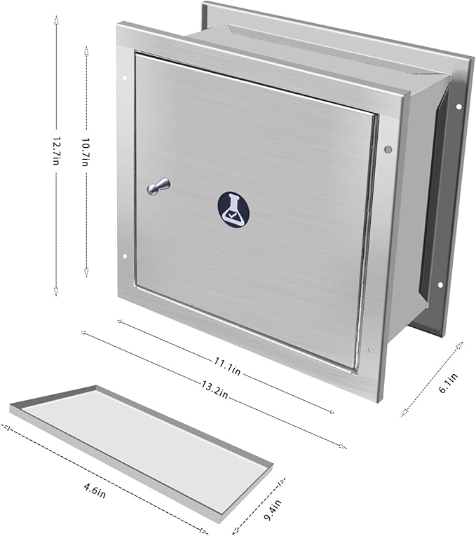Pass Through Specimen Cabinet Stainless Steel Specimen Box with Pass Tray and Dual Sided Access Window Doors