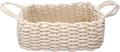 Uonlytech Decorative Cotton Storage Basket with Handle for Nursery and Snacks Large Woven Organizer for Home Multifunctional Storage Bin for Pantry Bedroom and Craft