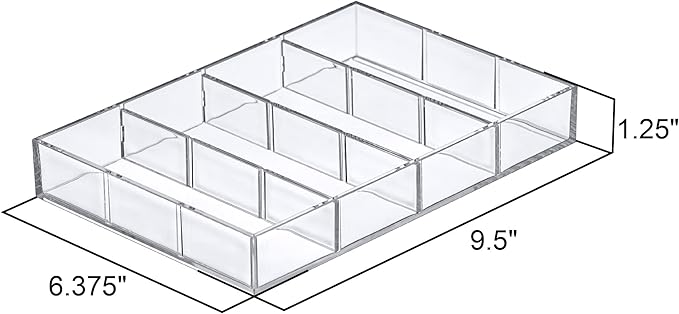 Amazing Abby - Soleil - 2-Pack Acrylic 4-Compartment Sunglass Organizer, Plastic Eyeglass Display Case, Transparent Jewelry Storage Tray, Clear Beauty Supply Holder, Great for Bedroom and Bathroom