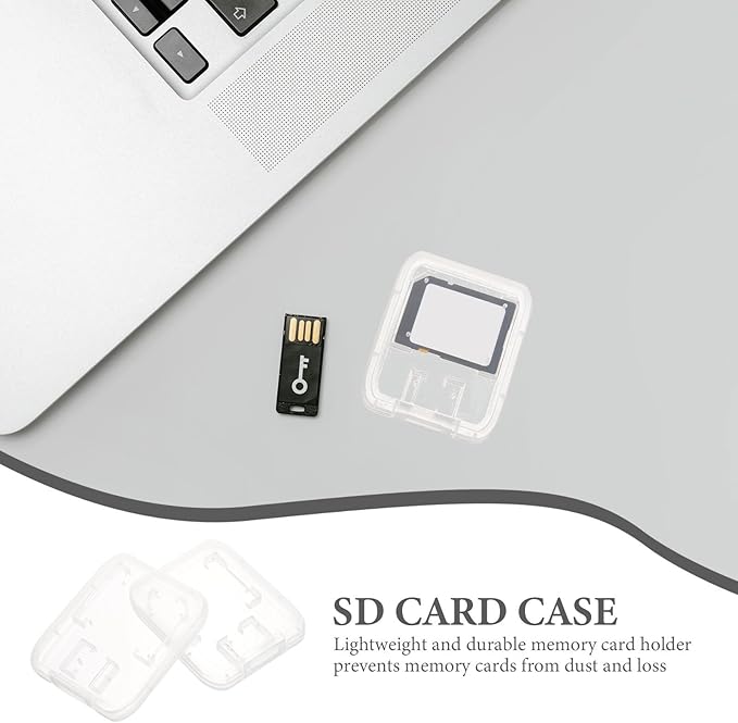 GALPADA 24pcs 24pcs Transparent Memory Card Storage Organizer Case with Lid Portable Protective Storage Box for Secure Protection and Easy Carry