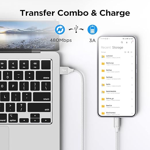 etguuds USB A to USB C Cable 5-Pack (3/3/6/6/10 ft), Fast Charging Type C Charger Cord for iPhone 17 16 15 Pro Max Plus Air, Samsung Galaxy S25 S24 S23 S22 S21 S20 A56 A17 A16, Pixel, Moto G, White