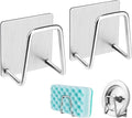 Adhesive Sponge Holder Sink Caddy for Kitchen Accessories - SUS304 Stainless Steel Rust Proof Waterproof, Quick Drying (2 Pack)