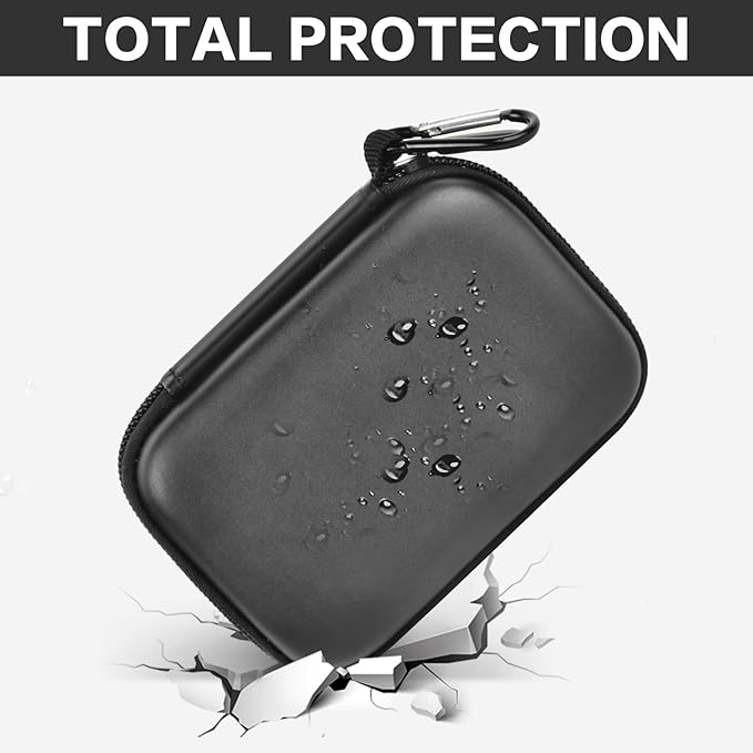 Carrying for Samsung T9/ T7/ T7 Shield Portable SSD 4TB 2TB 1TB, USB External Solid State Hard Drive Storage Travel Carrying Holder Fits for USB Cable (Black-Grey)-Box Only