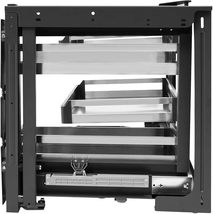 TFCFL Pull-Out Corner Organizer, Blind Corner Cabinet Organizer with 4 Pull-Out Baskets, Swivel Corner Cabinet, Stainless Steel Slide-Out Shelves for Corner Cabinet Space Optimization ﻿