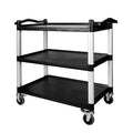 NorthSky Select Dual-Handle Utility Cart, 3 Shelves, 440 lb. Cap - Plastic Shelves, Swivel Casters - Ideal for Office, Garage, Janitorial Transport & Storage
