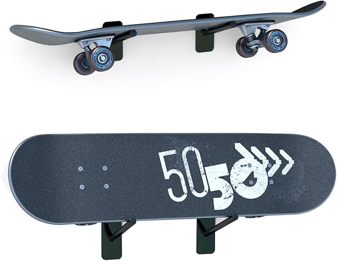 Skateboard Wall Mount Skateboard Hanger Skate Deck Display Holder Skateboard Hook Ski Rack for Garage Longboard Rack Snowboard Storage (4pcs)