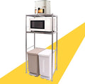 susunnus Stainless Steel Shelf,Kitchen Storage Shelves,Microwave Shelf,Mini Fridge Shelves,Adjustable Layers,Open Lower Tier,Laundry Room, Repository (2tier(23.6x15.7x53.1in))