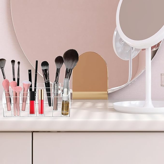 Lipstick Organizer 24 Slot Lipstick Holder Display Rack Small Clear Plastic Compact Lip Gloss Perfume Sample Mascara Holder