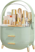 Makeup Organizer Skincare Organizers - Cosmetic Display Cases with Transparent Cover, SkinCare Organizers for Bathroom Countertop, Bedroom Vanity Desk, Lipstick Organizer, Green