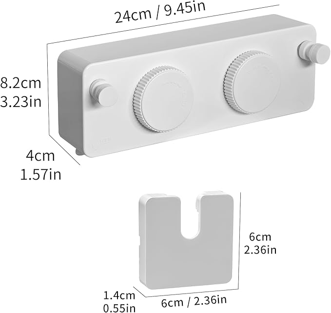 JOOM Retractable Clothesline Indoor Outdoor Clothes Line - Heavy Duty Clothes Drying Laundry Line - Wall Mounted Drying Rack - Air Dry Clothing Lock to Prevent Sagging (Two line,White)