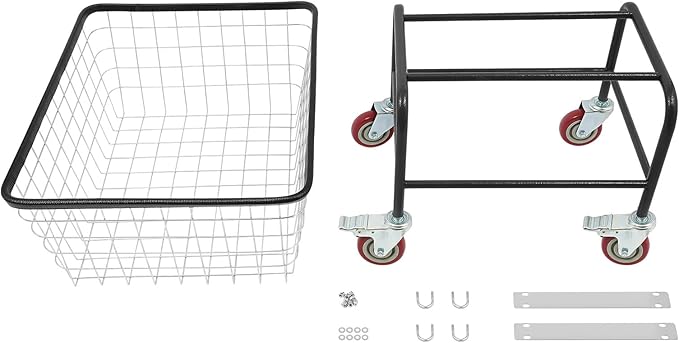Steel Wire Laundry Cart, Wire Laundry Basket Cart with 4" Casters, Heavy Duty Commercial Rolling Laundry Basket for Clothes Storage, 26.77"D x 21.5"W x 26"H