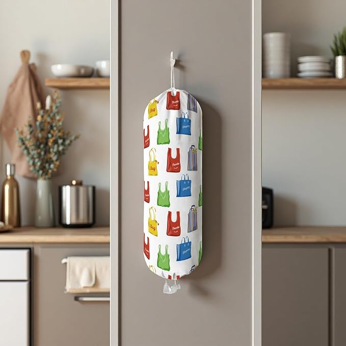 Plastic Bag Holder Wall Mount Grocery Bag Holder for Plastic Bags Organizer for Kitchen,Cute Cat Home Kitchen Decor Gifts for Women(Bag)