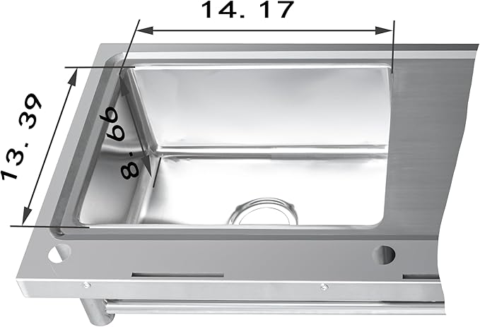 Qian Kun Free Standing 39.3 * 19.7 * 35.4 Left Single Bowl Outdoor Kitchen Sink (304 Stainless Steel, Pull Down Sprayer & Drain Pipe, Commercial Restaurant, NSF Certified)