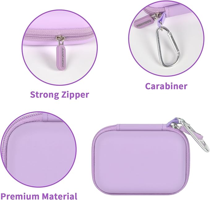 Carrying Case Compatible with Crucial X10/ X9 Pro 4TB/ 2TB/ 1TB Portable SSD, External Solid State Drive Hard Storage Holder Bag Fits for USB-C Cable (Box Only) (Purple)
