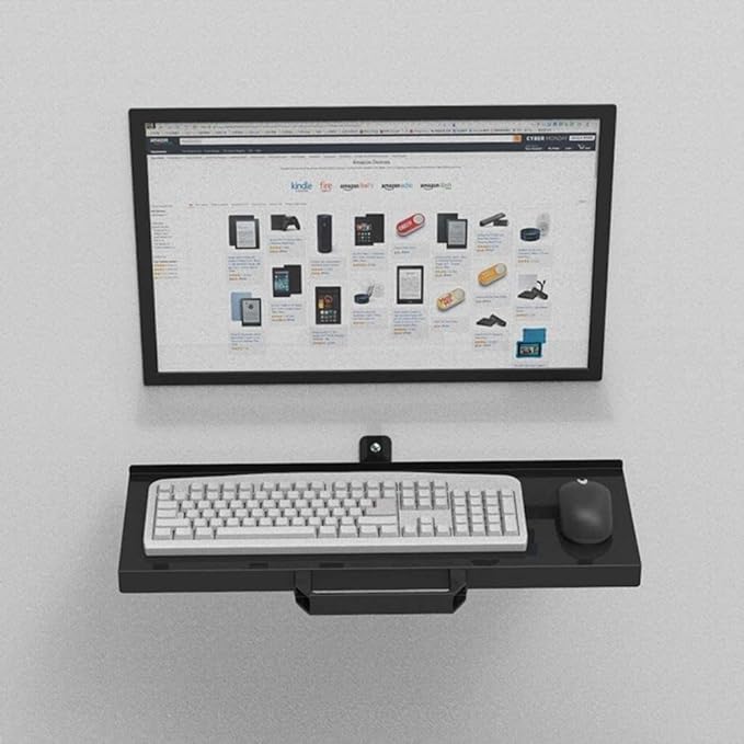 Adjustable Keyboard Tray Under Desk with Ergonomic Mouse Support, Horizontal Rotation and Telescopic Arm Stand for Office Use