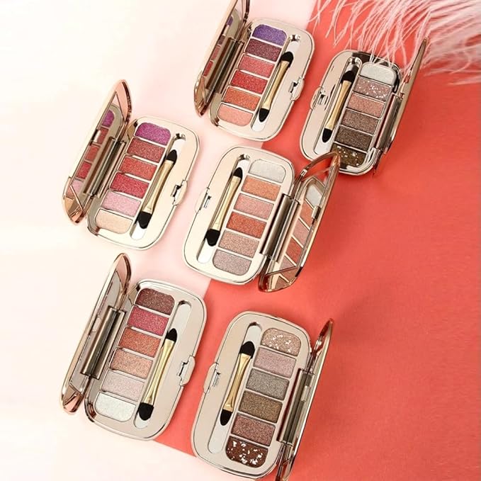 Glitter Eyeshadow Palette, Ultra-Shiny Sparkle Shimmer Eye Shadow with Fine Powder, Natural Pigment, Waterproof Sweat-Proof Long-Lasting Color, Shiny Multi-Color Nude Earth Tone Makeup Palette-2#