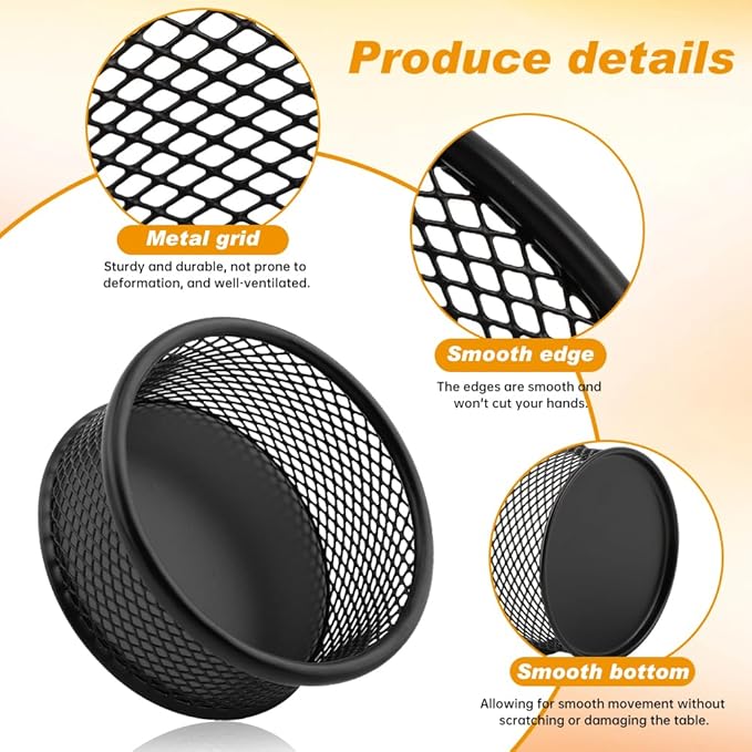 Paper Clip Holder With 50PCS Colored paper clips, 2/4PCS Stackable PaperClip Organizer for Desk,Metal Mesh PaperClip Holders with Non-Slip EVA Pad,for Office Binder Box(2pcs)