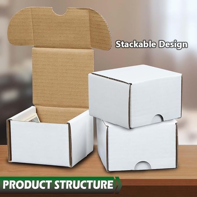 GRAND ORANGE 10pcs 200 count Cardboard Trading Card Storage Boxes box Brilliant white Corrugated Paper box