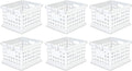 Sterilite Stackable Plastic Storage Crate Bin Organizer File Box with Handles for Home, Office, Dorm, Garage, or Utility Organization, White, 6-Pack