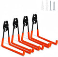 WMK 7.3'' Garage Hooks Heavy Duty Wall Hook, 4 Pack Garage Storage Hook, Wall Mount Utility Garage Hooks for Hanging Tools Bike Ladder (Orange)
