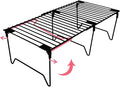 1/2-Piece Set freezer organizer,Stackable Cabinet Organizer Shelves,Foldable Pantry Shelf,Plate, Dish,Rustproof Metal Storage Organizer (1 PC, black)