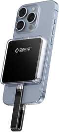 ORICO Magnetic M.2 NVMe 2230 SSD Enclosure Compatible with Magsafe for iPhone 15/16 Pro Max ProRes, 10Gbps USB C 3.2 Gen2 Type-C to NVMe Reader with Protective Case、Lanyard - AP30