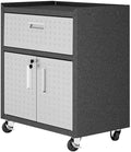 Manhattan Comfort Fortress Collection Modern Designed Mobile Storage Garage Cabinet Great For Tools and Supplies, Stainless Steel