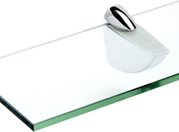 Spancraft Glass O-12x21-Chrome Oriole Glass Shelf, Chrome, 12" x 21"