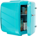CAYNEL Mini Fridge, 4 Liter/ 6 Cans Small Refrigerator for Bedroom, 110V AC/ 12V DC Thermoelectric Cooler and Warmer for Drink Office Dorm Car, Blue